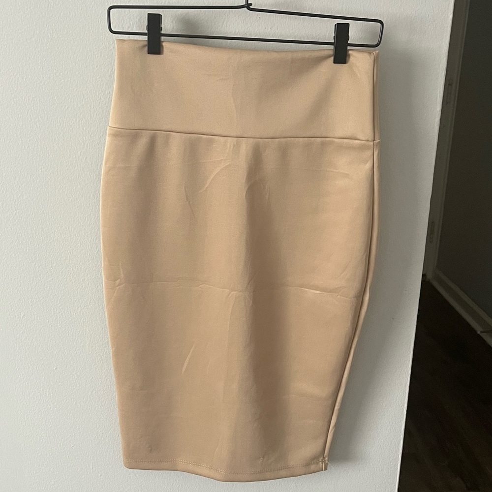 Nude Pencil Skirt